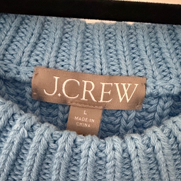 J. Crew Blue Chunky Ribbed Crewneck Sweater - Picture 2 of 5